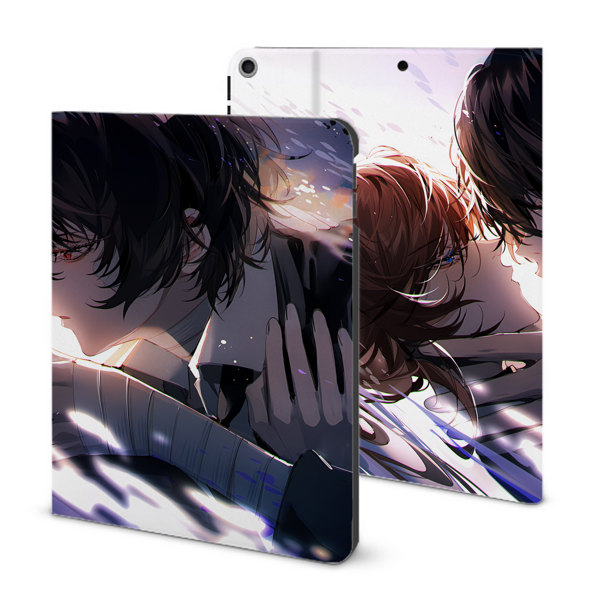 （画像用） 文豪ストレイドッグス Bungo Stray Dogs IPad ケース ブック型 PUレザー TPU 耐衝撃 軽量 薄型 ペン収納なし 全面保護 IPad 各モデル対応